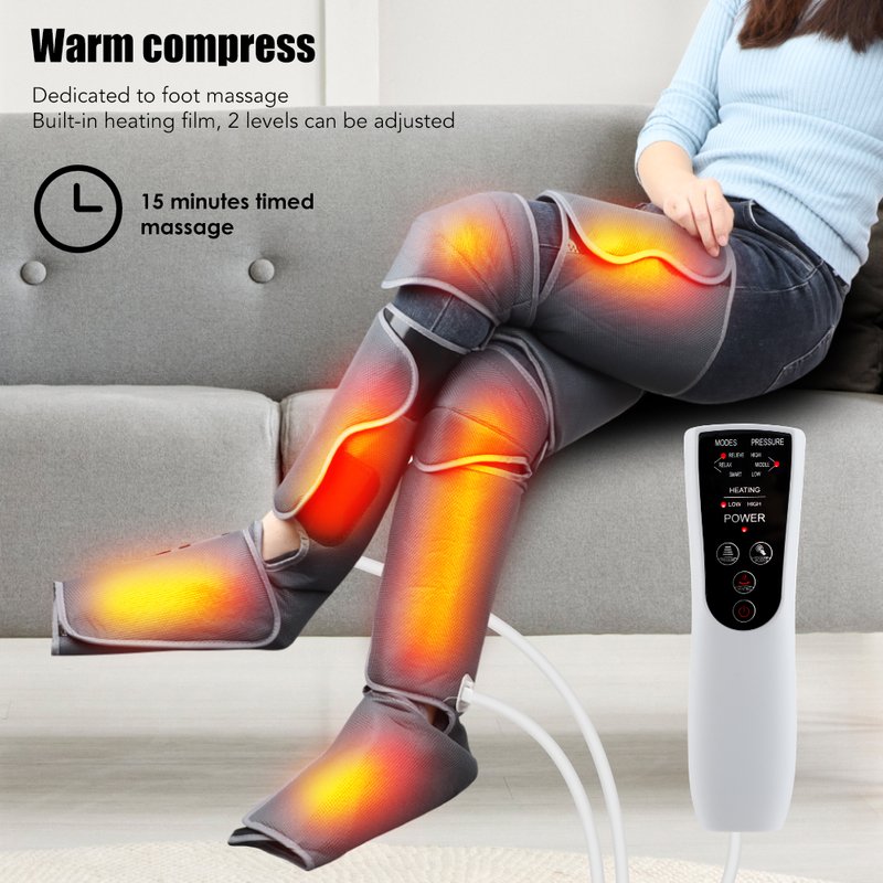 Electric Foot Leg Massager Air Pressure Stereo Massage Therapy Promote Blood Circulation Relieve Calf Muscle Fatigue