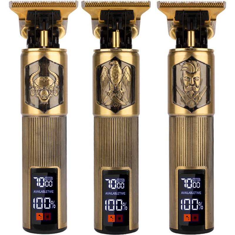 USB digital display rechargeable hair clipper electric clipper oil head engraving electric clipper razor hair clipper