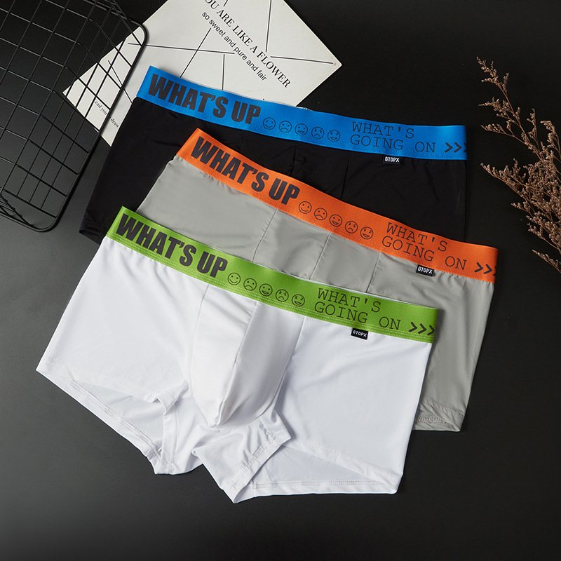 Men's clothing Men's Ice Silk Thin solid color breathable underwear comfortable simple underwear summer