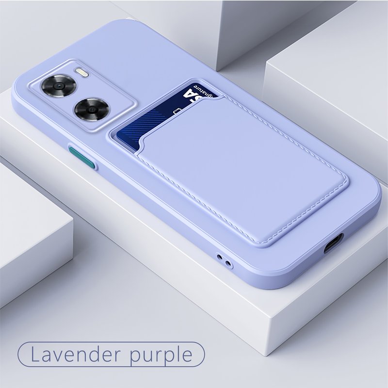 Solid Color Card Holder Soft Case For Realme C55 10 Pro Plus C33 8 OPPO RENO 8t A78 A58 A17 A17K Reno 8 Luxury Silicone Cover