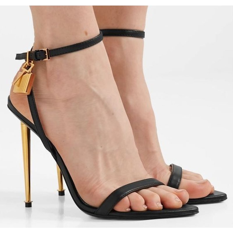 Women's Shoes Fashion Catwalk One Line Buckle Sexy Sandals Women's Shoes High Heels Stilettos Shiny Elegant