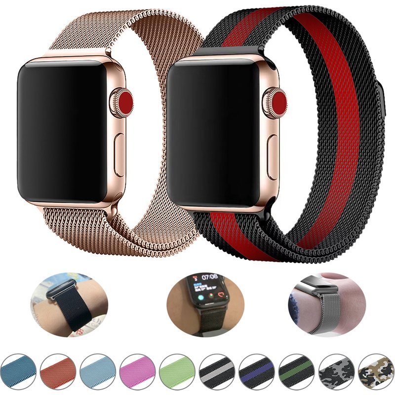 Magnetic Loop Strap For Apple Watch Band Ultra 42/44/45/49mm 38/40/41mm Stainless Steel Correa Bracelet iWatch 8/7/SE/6/5/4/3/2