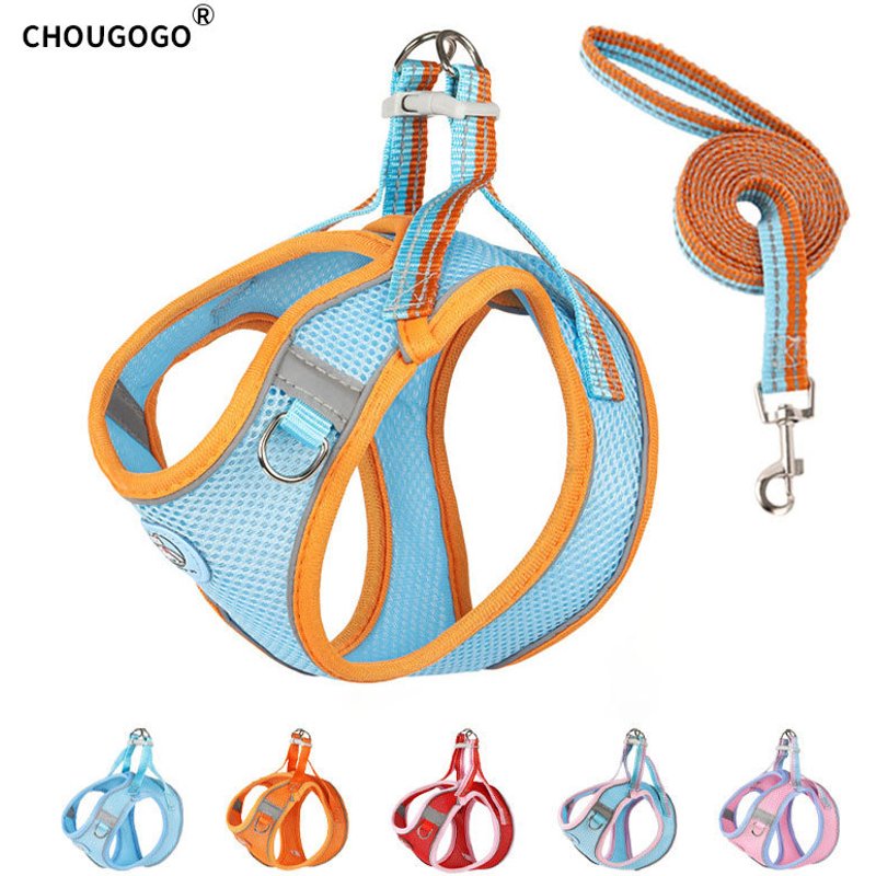 Pet Products New Mesh Pet Chest Harness Breathable Reflective Dog Leash Color Matching Cat Leash Dog Leash Pet Supplies
