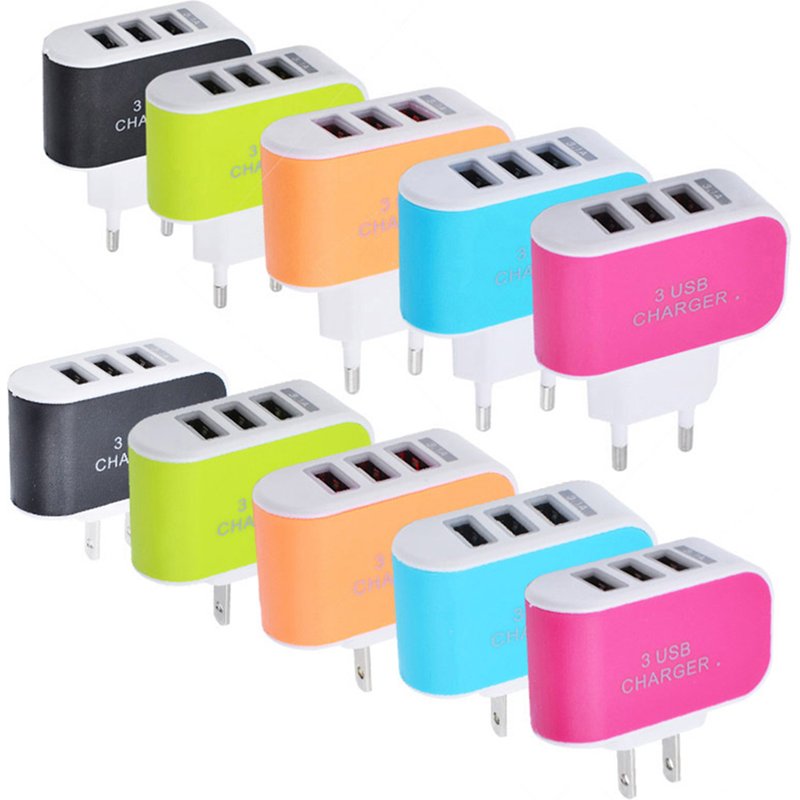 Hitech Travel 3.1A Fast Charge 3 USB Ports Plug-in Wall Charger Adapter