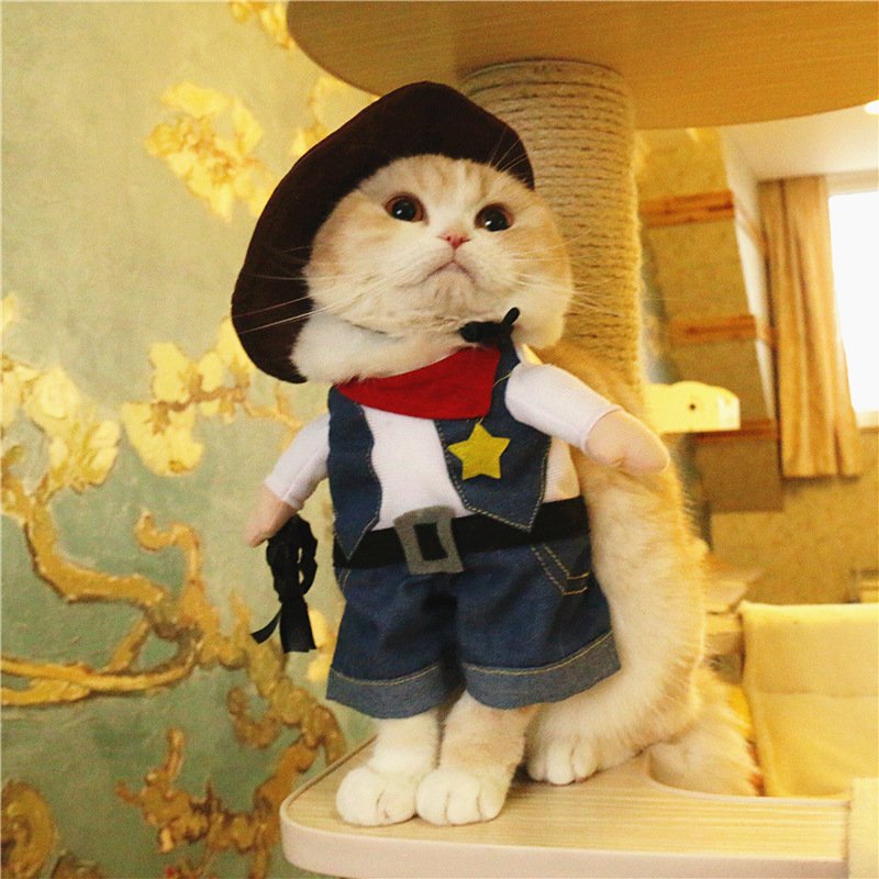Pet transformation police clothes transformation costume funny cat clothes Christmas Halloween funny pet transformation costume