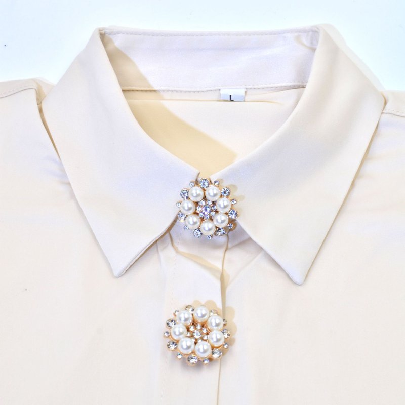 Modern Minimalist Rhinestone Button Covers - Brass Snap-On Studs For Shirts