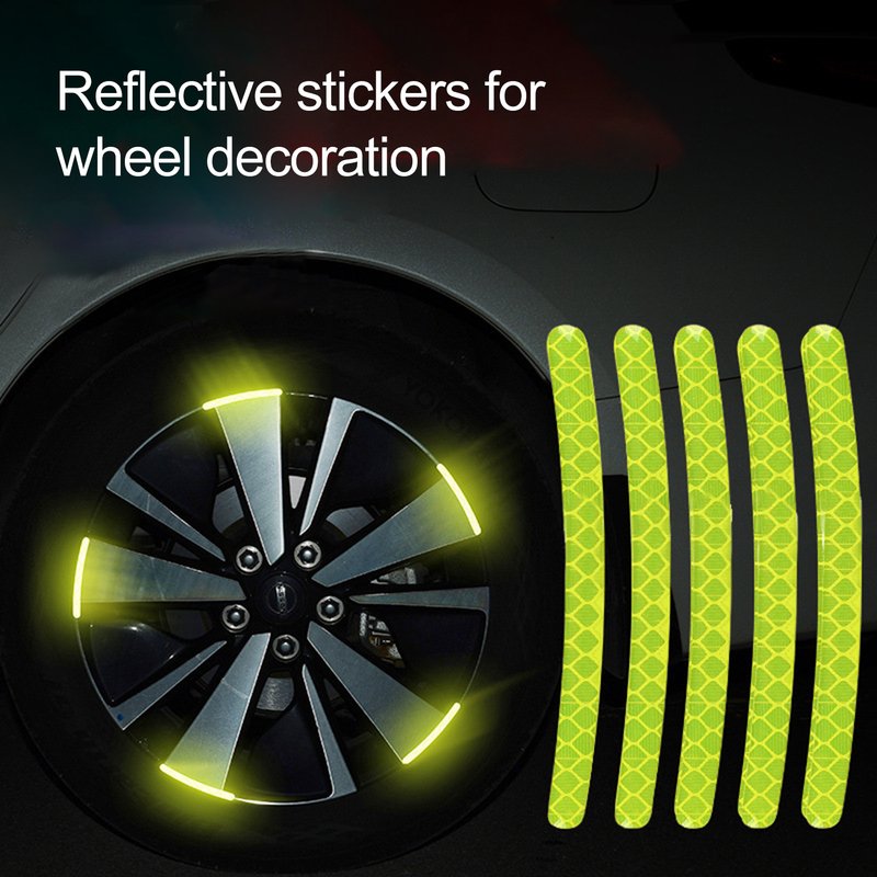 Yuanmheng Car Wheel Sticker Reflective Stripe Waterproof Car Wheel Hub Sticker Driving Tape for Vehicle