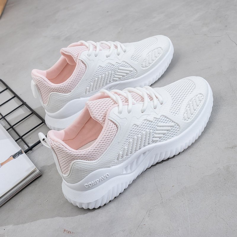 RenMou 2022 Summer New Thick Sole Sports Versatile Breathable Casual Mesh Women's Forrest Gump Shoes Ins Fashion A005-1 Exclusive Supply