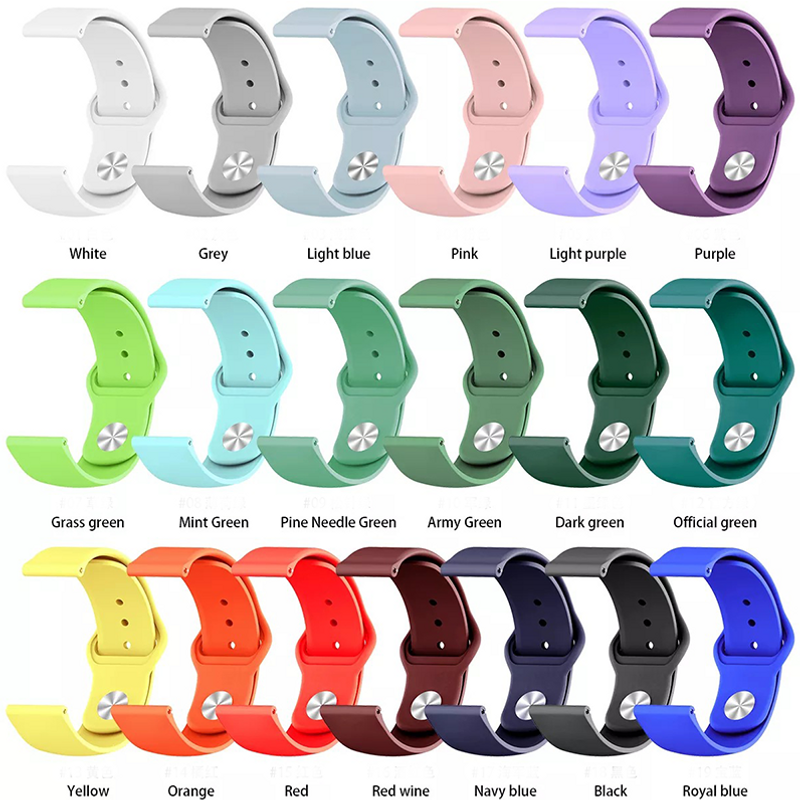 Newest 20mm 22mm Silicone Band for Samsung Galaxy Watch Active 2 Active 3 Gear S2 Watchband Bracelet Strap for Huami Amazfit bip