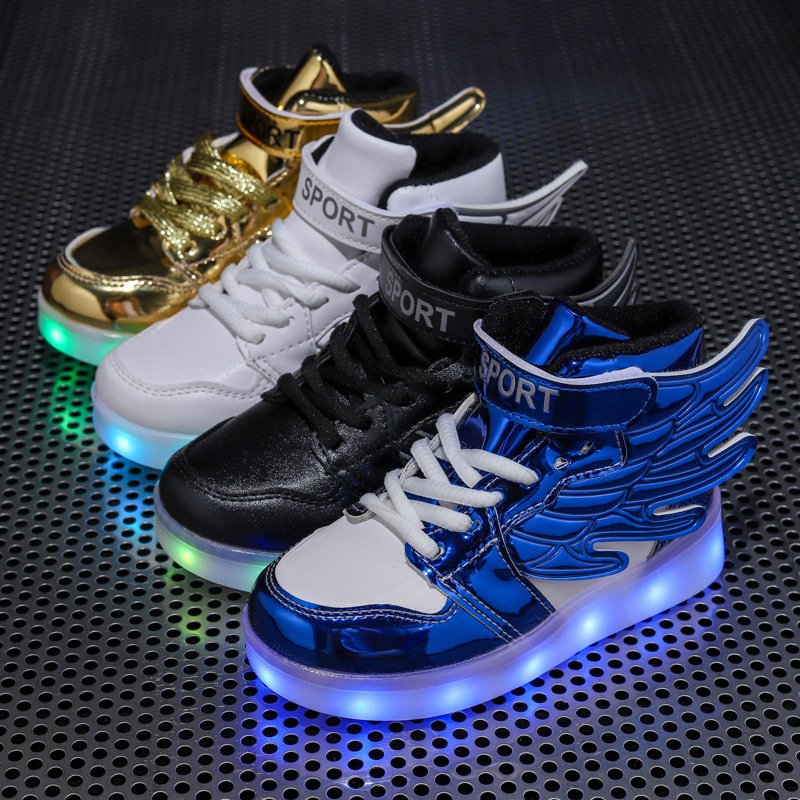 Usb Charging Colorful Light Shoes For Children Led Flash Shoelace Light Luminous Casual Shoes For Boys And Girls