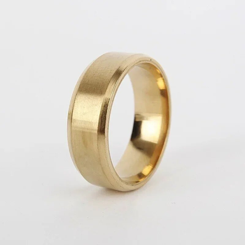 Fashion Gold Color Lover Colorful Siver Blue Stainless Steel Matte Rings for Men Women Wedding Band Custom Engrave Name Charm