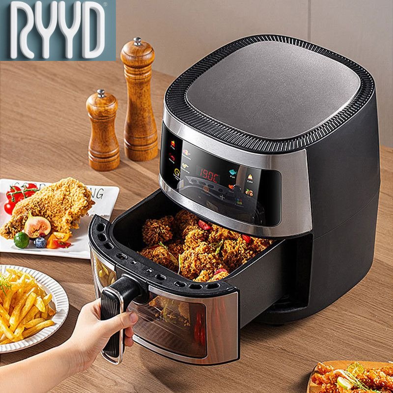 8L Digital Air Fryer 2400W - Oil-Free Cooking With View Window | EU Plug | 50 Recipes