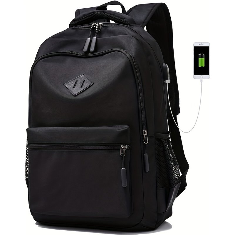 Minimalist Casual Backpack, School Bag, Outdoor Travel Backpack With USB Charging Port