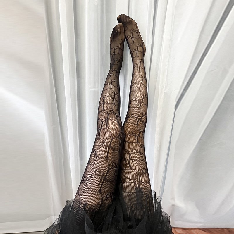 2025d JK Fishnet Stockings Dio Thin Mesh Sexy Hot Girl Hollow Out Slimming Black Silk