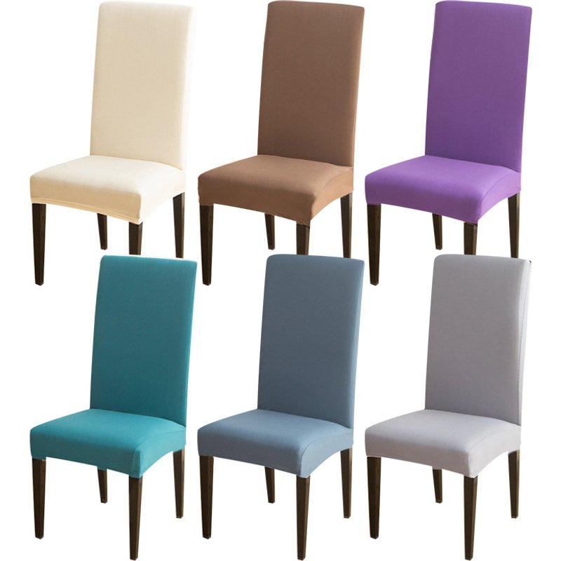 4-Piece Milk Silk Chair Covers - Solid Color Full Coverage Slipcovers For Dining Chairs, Elegant Home Decor &