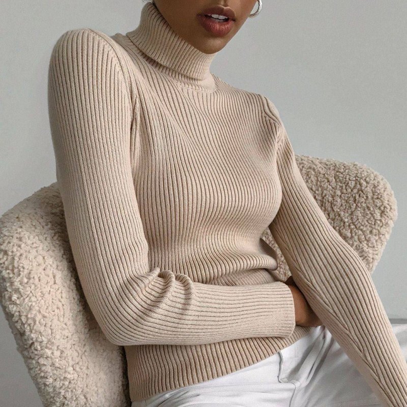 Women's clothing turtleneck sweater knitted bottoming shirt knitted sweater turtleneck pullover sweater for women
