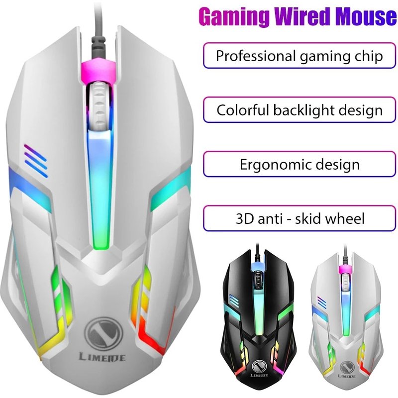 LED Luminous Backlit USB Wired For Desktop Laptop Mute Office Computer Gaming Mouse