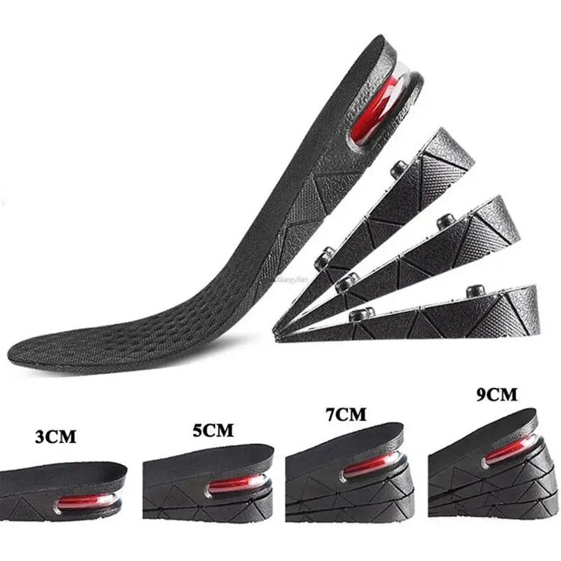 Height Increase Insoles Air Shoe Cushion Lift Insert Men Women 3-9cm Invisible Variable Insole Adjustable Cut Taller