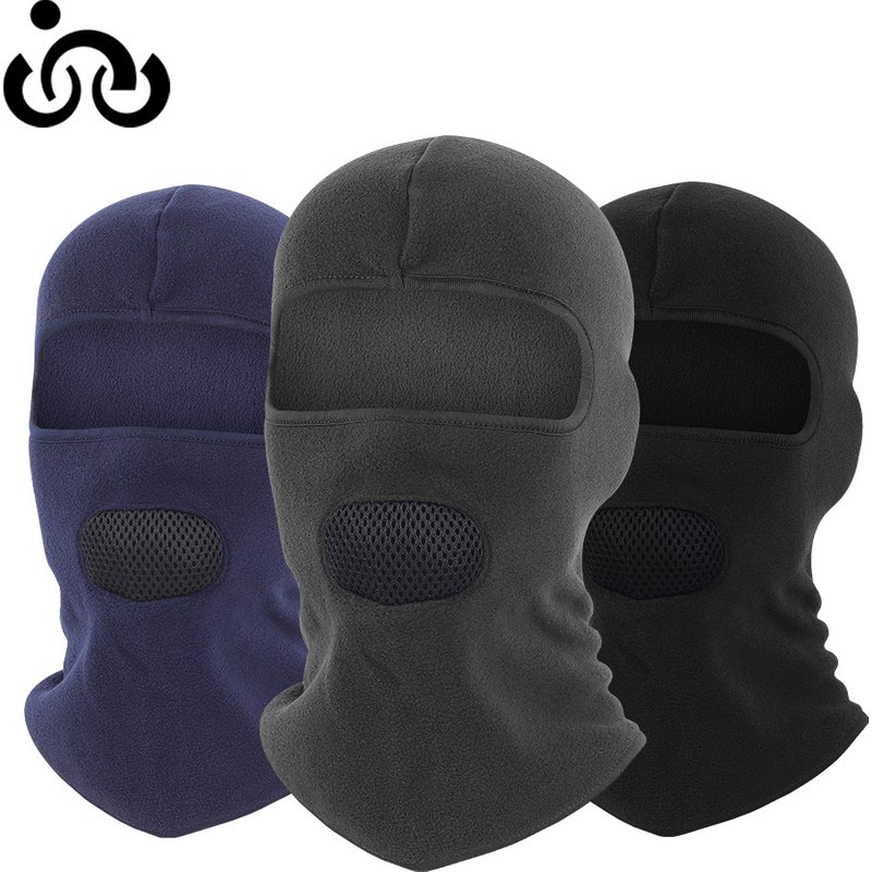 Qianqianwo Outdoor Fleece Windproof Skiing Warm Cycling Mask Breathable Open Face Hood Hat