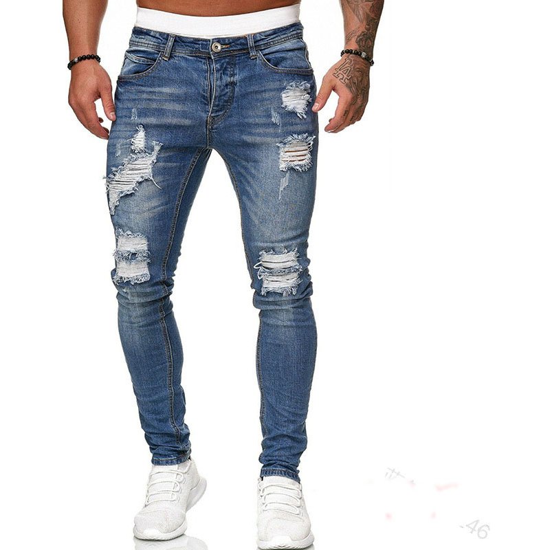 Pantalons longs en jean large et décontracté pour homme