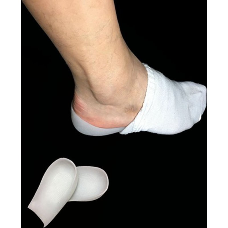 Height Enhancing Insoles In Socks Silicone Invisible Height Enhancing Pads White Elastic