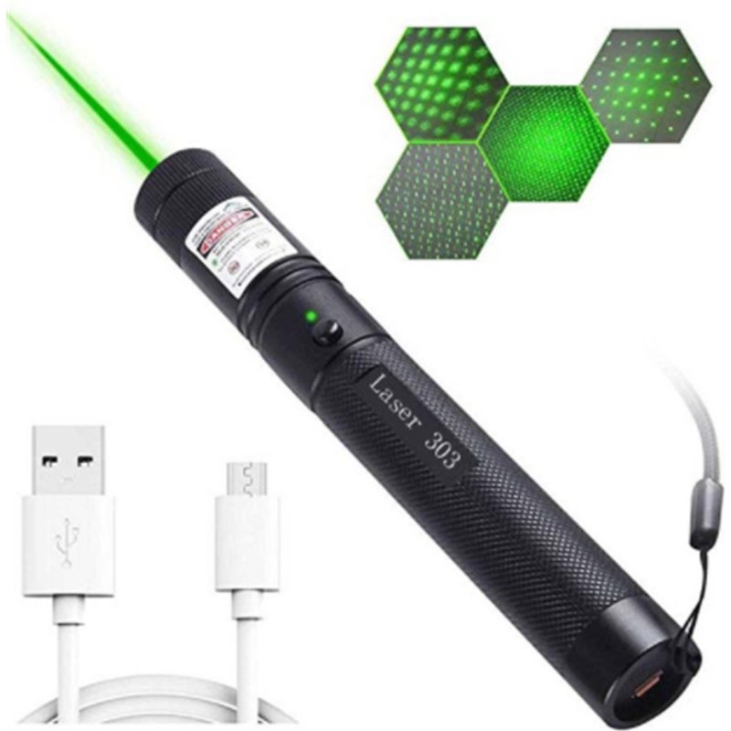 USB303 Green Red Purple Blue Starry Sky Laser Flashlight Sales Indicator Pointer