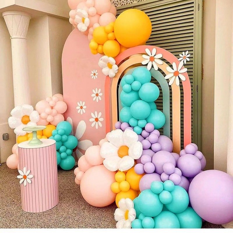 Daisy Balloon Garland Arch Set Matte Trendy Flower Theme Balloon Birthday Wedding Party Decoration