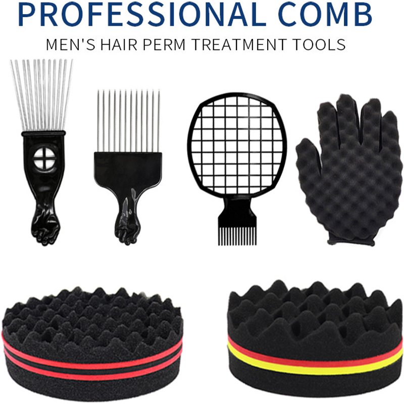 Styling Accessories Styling Accessories Black Perm Comb Set African Dreadlocks Care Tools Sponge Modeling Comb Steel Needle Insert Comb
