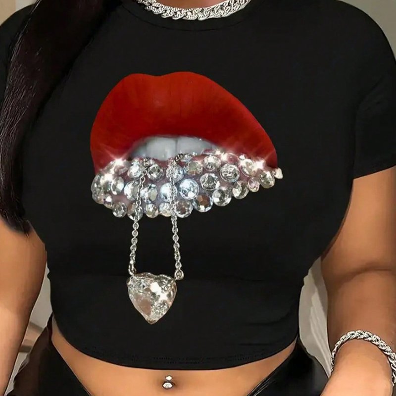 Women's Clothing Summer Print Short T Shirt Tops