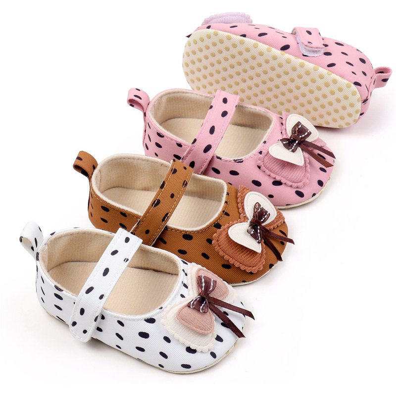 XUANMU Spring & Autumn Baby Girl Princess Shoes Bowknot Soft Soled Bottom Comfortable Newborn Toddler Casual Walking Dress Shoes Flats B0028
