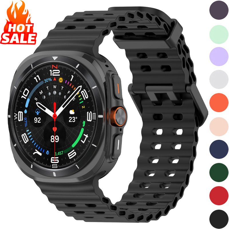 Original Marine Band For Samsung Galaxy Watch 7 Ultra 47mm Strap Accessories Silicone Sport Bracelet correa Galaxy Watch Ultra