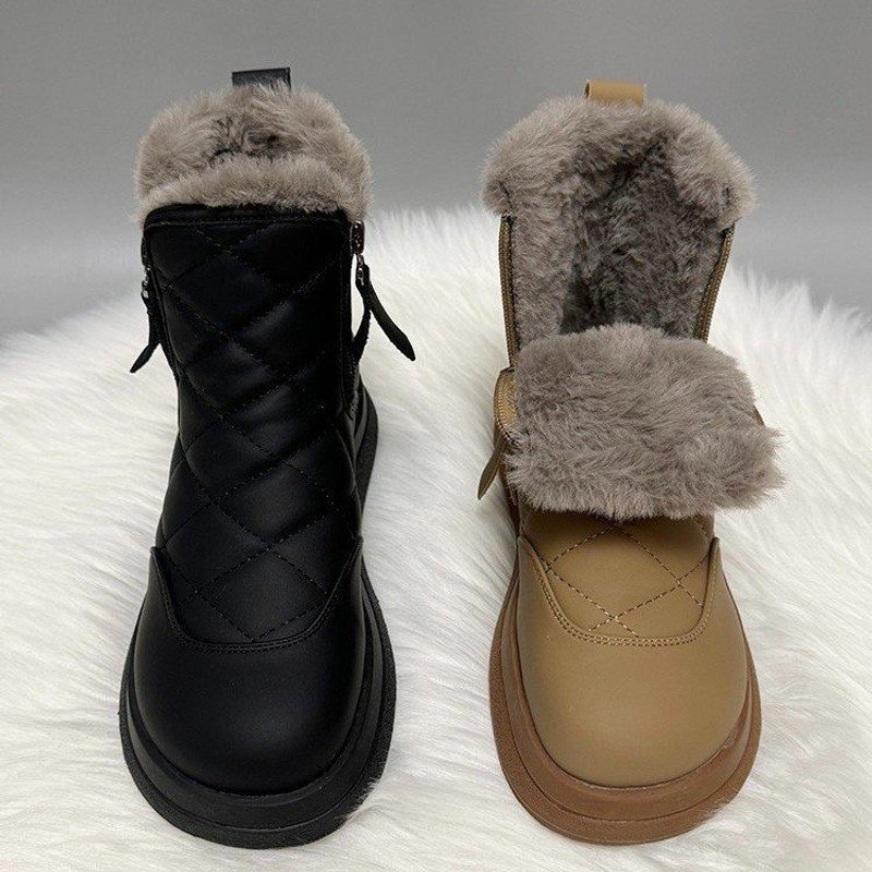Women's Snow Winter 2024 New Style Fleece Lined Thickened Northeastern Cotton Shoes Waterproof Non-Slip Cold-Proof Warm