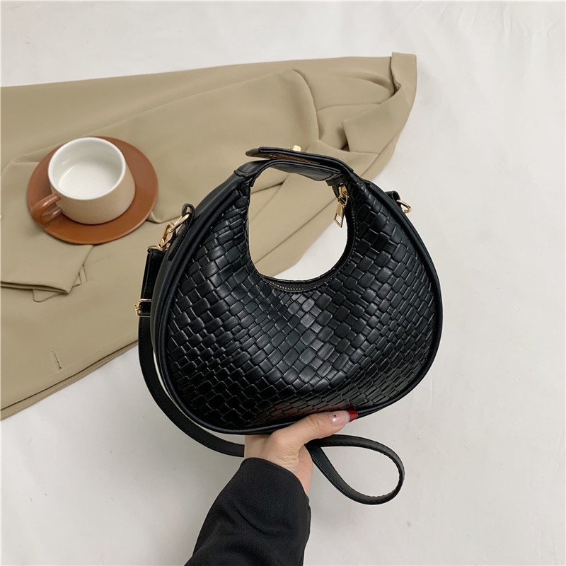 Women's Crossbody Bag Retro Fashion Hand Underarm Bag Women's Bag Crocodile Print Solid Color Casual One-shoulder Crescent Bag Tide
