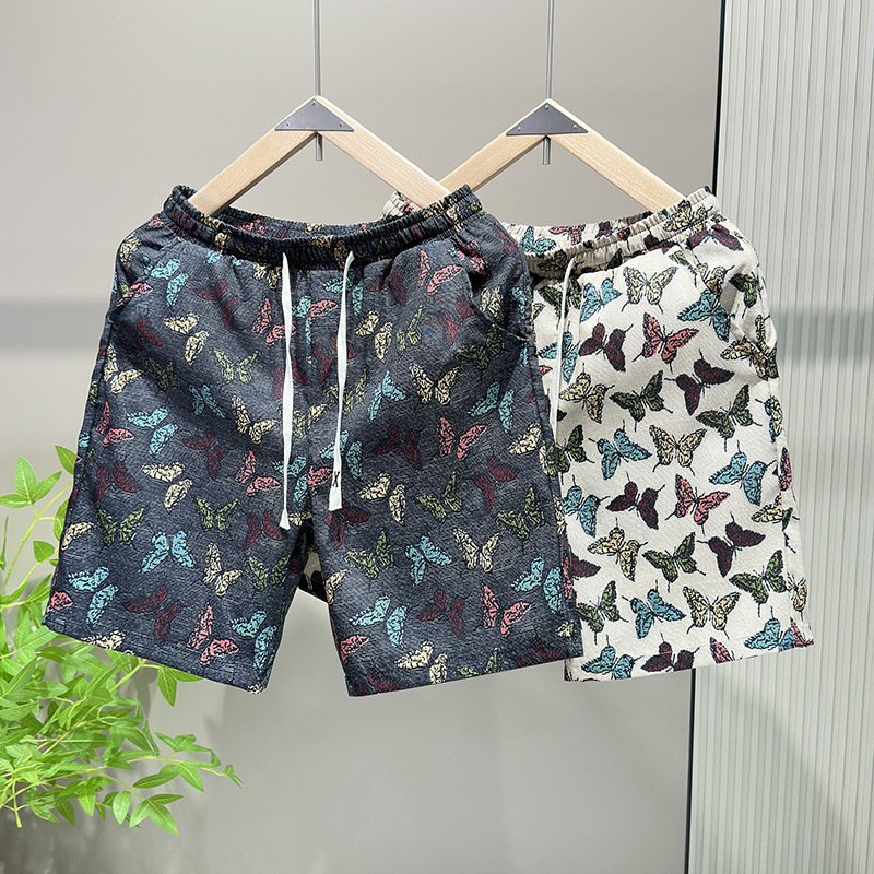Men's Clothing Summer new butterfly print shorts versatile casual pants sports fashion shorts beach pants colorful shorts men