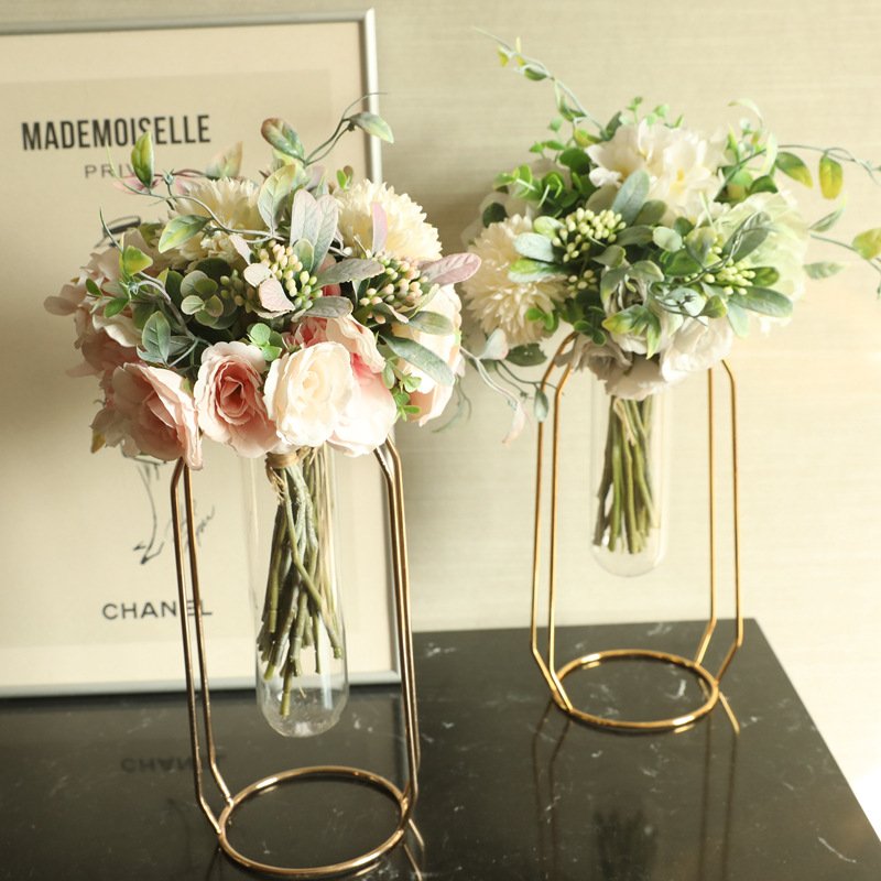 Home & Garden Simulated Flower Tea Bouquet Manufacturer Home Decoration Wedding Bouquet Plant Wall Artificial Flower MW66780