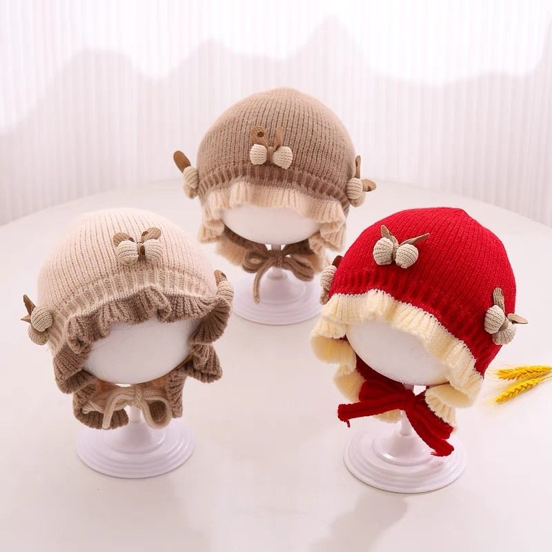 Kids'hats Baby hat Winter double thick warm girl Princess earwarmers cute butterfly