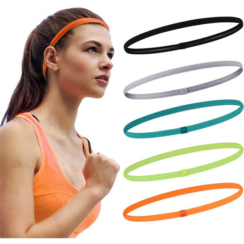 Hot selling men and women's general anti-slip silicone strip sweat guide sports headband simple fitness yoga running football headband