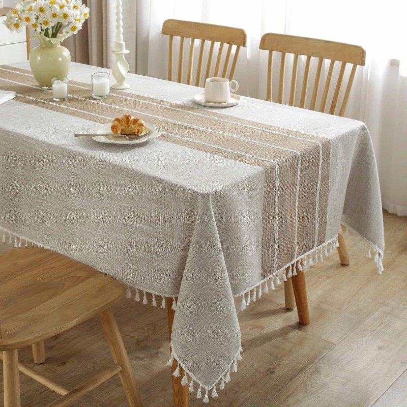 ins wind tablecloth cotton and linen European-style fabric dust-proof dining table cloth coffee table rectangular tablecloth