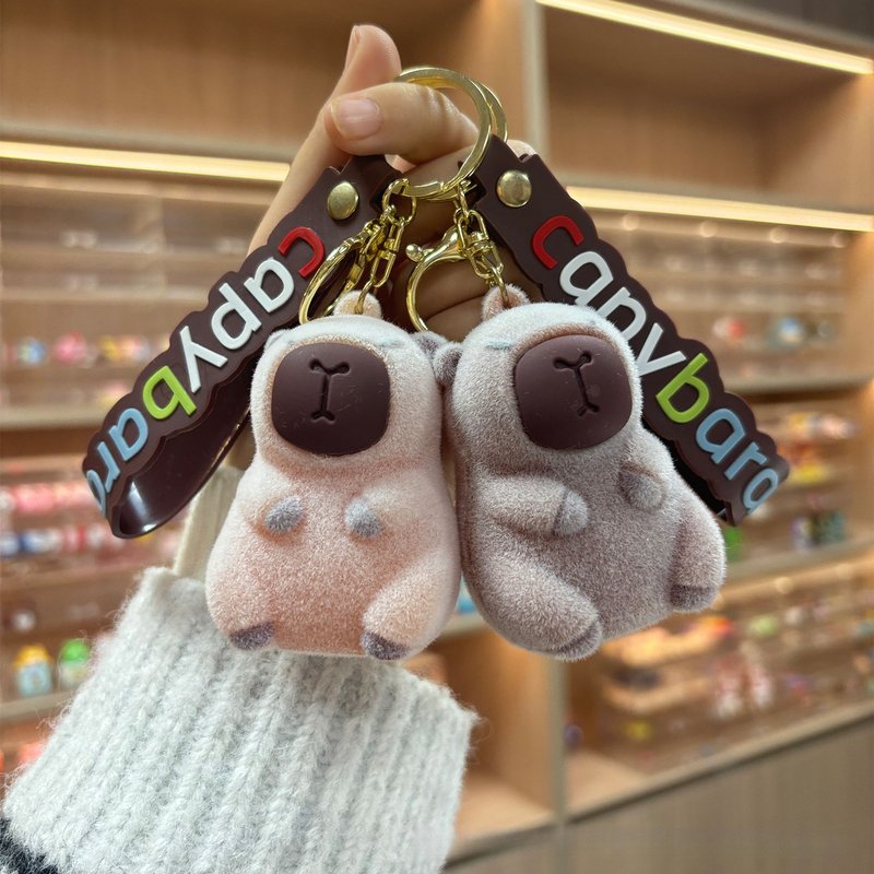 Cute Glowing Keychain Plush Toy Extra Large Cartoon Capybara Couple Bag Decoration