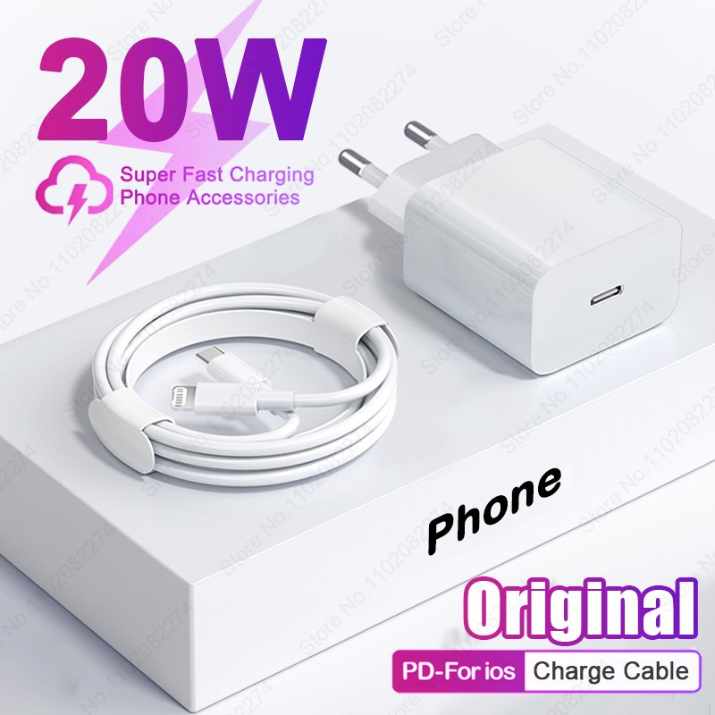 PD 20W Original Charger For IPhone 14 13 12 11 Pro Max Mini 8 Plus XR X XS USB C Fast Charging Cable Phone Accessories
