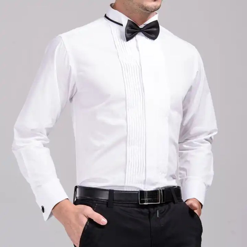Men's Tailcoat Dress Shirt - Formal Wingtip Collar Tuxedo Shirt For Weddings & Performances
