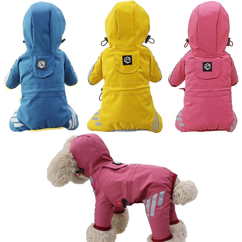 Dog raincoat all-inclusive four-legged waterproof poncho Teddy Bomei rainy pet clothes small and medium-sized dog raincoat wholesale