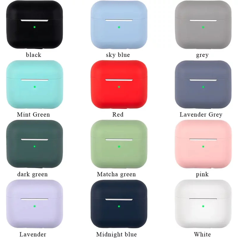 3 Solid Color CasesEarphone Protective Case Liquid Silicone Soft Cover For airpod 3rd generation case cover