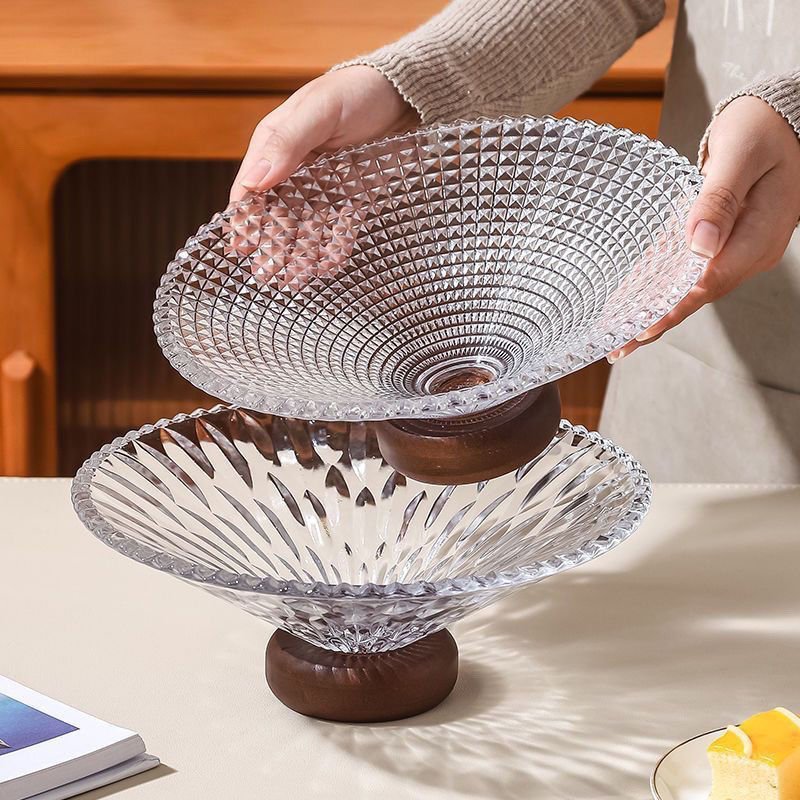 Large Simple Fruit Plate For Living Room Home Use French Style Glass Candy High-end Coffee Table High Appearance Snack