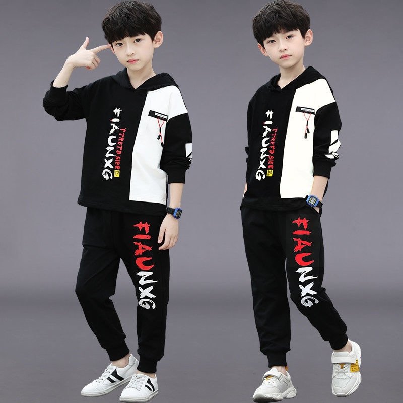 Teenage and guys Children's clothing boys spring suits 2024 new models for middle and large boys handsome sweatshirts two piece suits