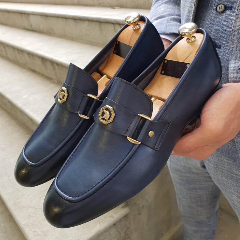 Men’s Shoes large size business formal leather shoes spring fashion slip on loafers lazy shoes