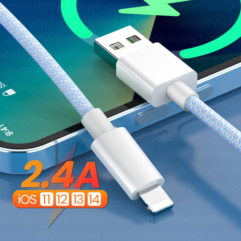 Quick charging USB data cable for iPhone USB A to 8-pin USB TPE data cable Quick charging USB cable for iPhone