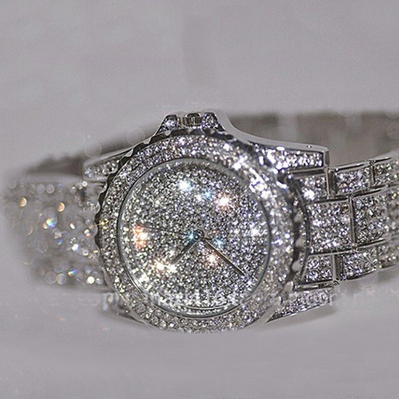 Yamaler Women's Fashion Shiny Rhinestone Watch Stainless Steel Band Quartz Wristwatch