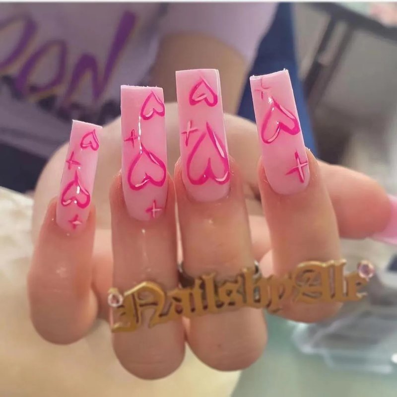 Fake Nails Heart Pattern Full Cover Fake Nails DIY Glue Press On Nails Nail Supplies For Professionals Female Women Girl