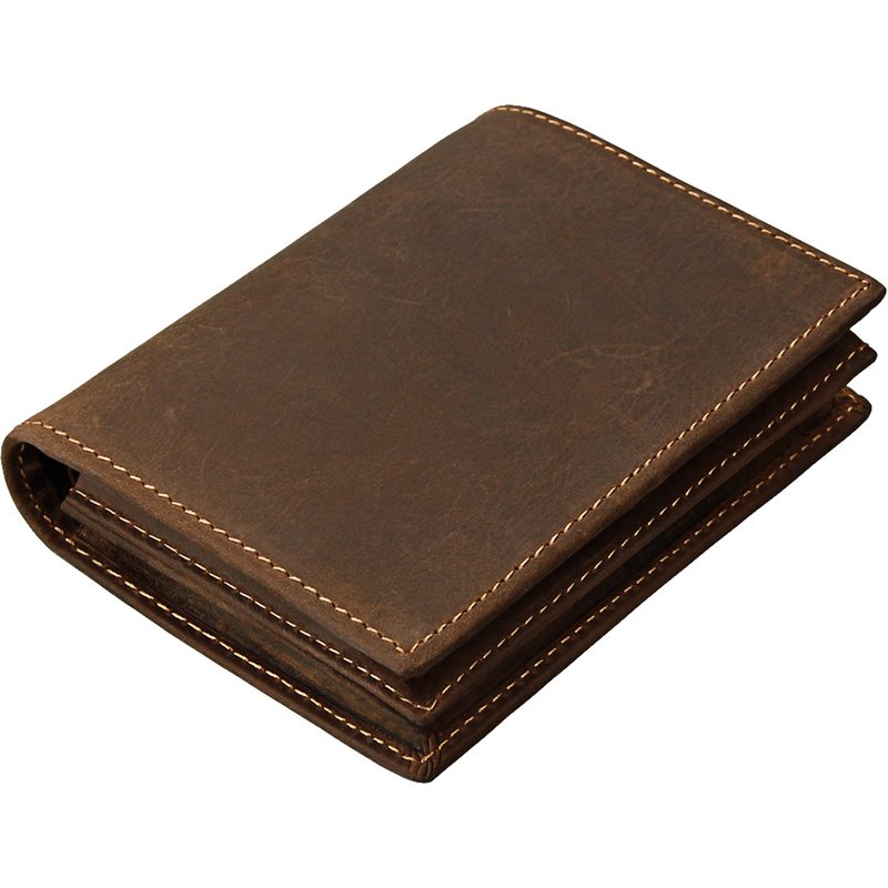 Portefeuille court en cuir véritable pour homme, portefeuille en cuir de vachette véritable, sac décontracté